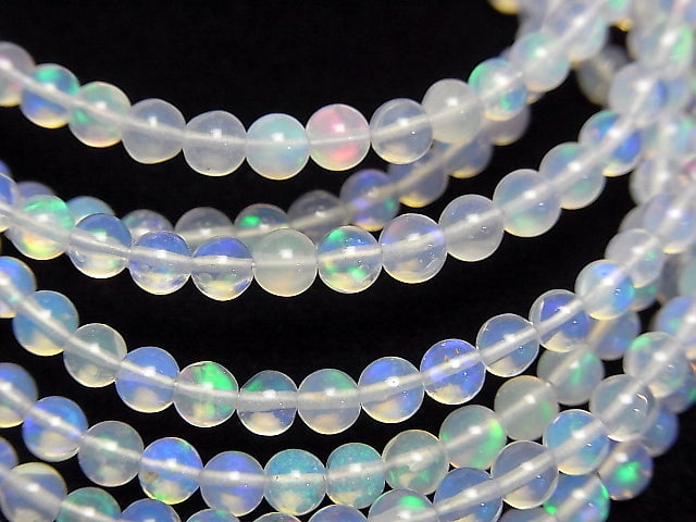 [Video]High Quality Ethiopian Opal AAA Semi Round 3-4mm Bracelet