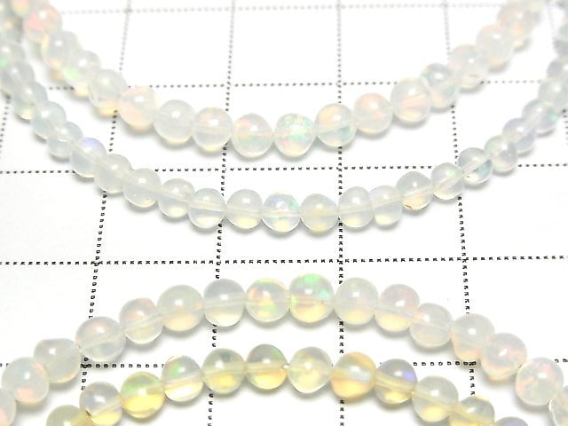 [Video]High Quality Ethiopian Opal AAA Semi Round 3-4mm Bracelet