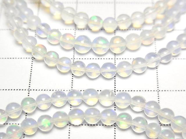 [Video]High Quality Ethiopian Opal AAA Semi Round 3-4mm Bracelet