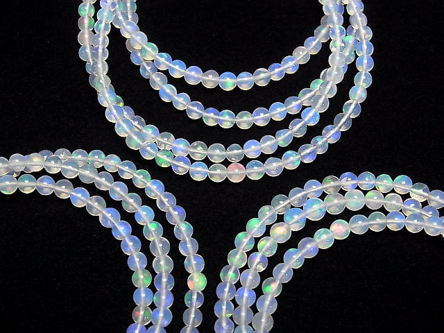 [Video]High Quality Ethiopian Opal AAA Semi Round 3-4mm Bracelet
