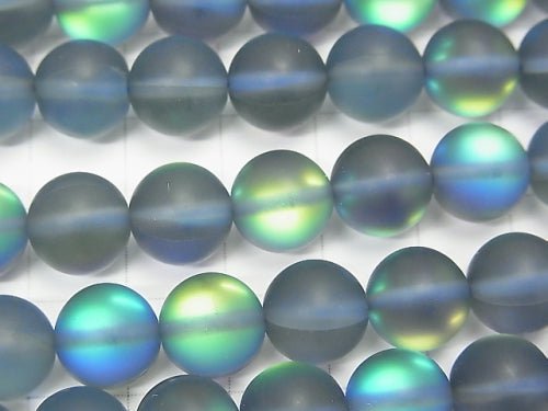 Frost Blue Luna Flash Round 10mm 1strand beads (aprx.14inch/35cm)