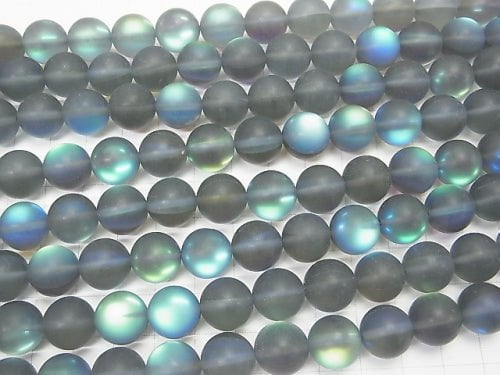 Frost Blue Luna Flash Round 12mm 1strand beads (aprx.15inch/36cm)