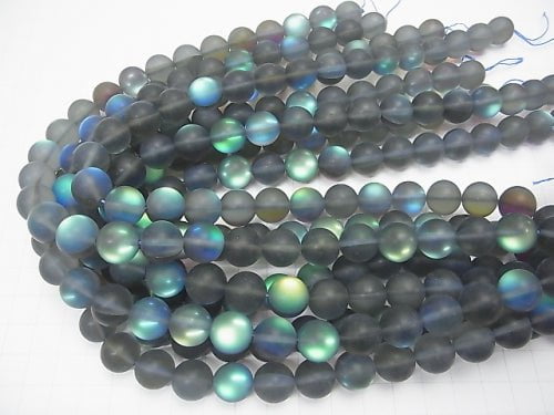 Frost Blue Luna Flash Round 12mm 1strand beads (aprx.15inch/36cm)