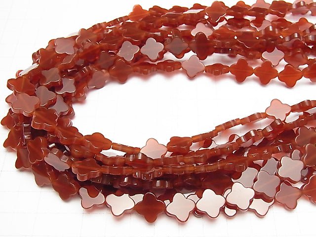 [Video] Red Agate AAA Flower Motif 12x12x3mm half or 1strand beads (aprx.15inch / 38cm)