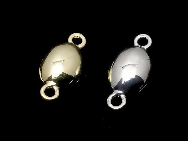 Metal Jump Ring with Magnetic Clasp, Oval, 22x10x7mm, 2 pairs