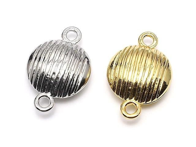 Metal Parts Jump Ring with Magnetic Clasp Lined Coin 22x14x7mm 2pairs