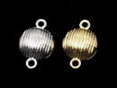 Metal Parts Jump Ring with Magnetic Clasp Lined Coin 22x14x7mm 2pairs
