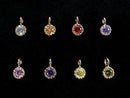 Cubic Zirconia Charm (Gold) 5x5x3mm (8 Colors Available) 1pc