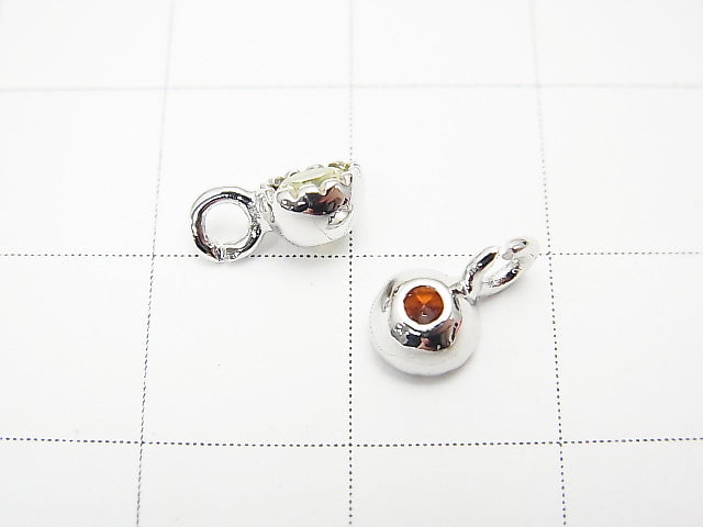 Cubic Zirconia Charm (Silver) 5x5x3mm (8 Colors Available) 1pc
