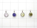Cubic Zirconia Charm (Silver) 5x5x3mm (8 Colors Available) 1pc