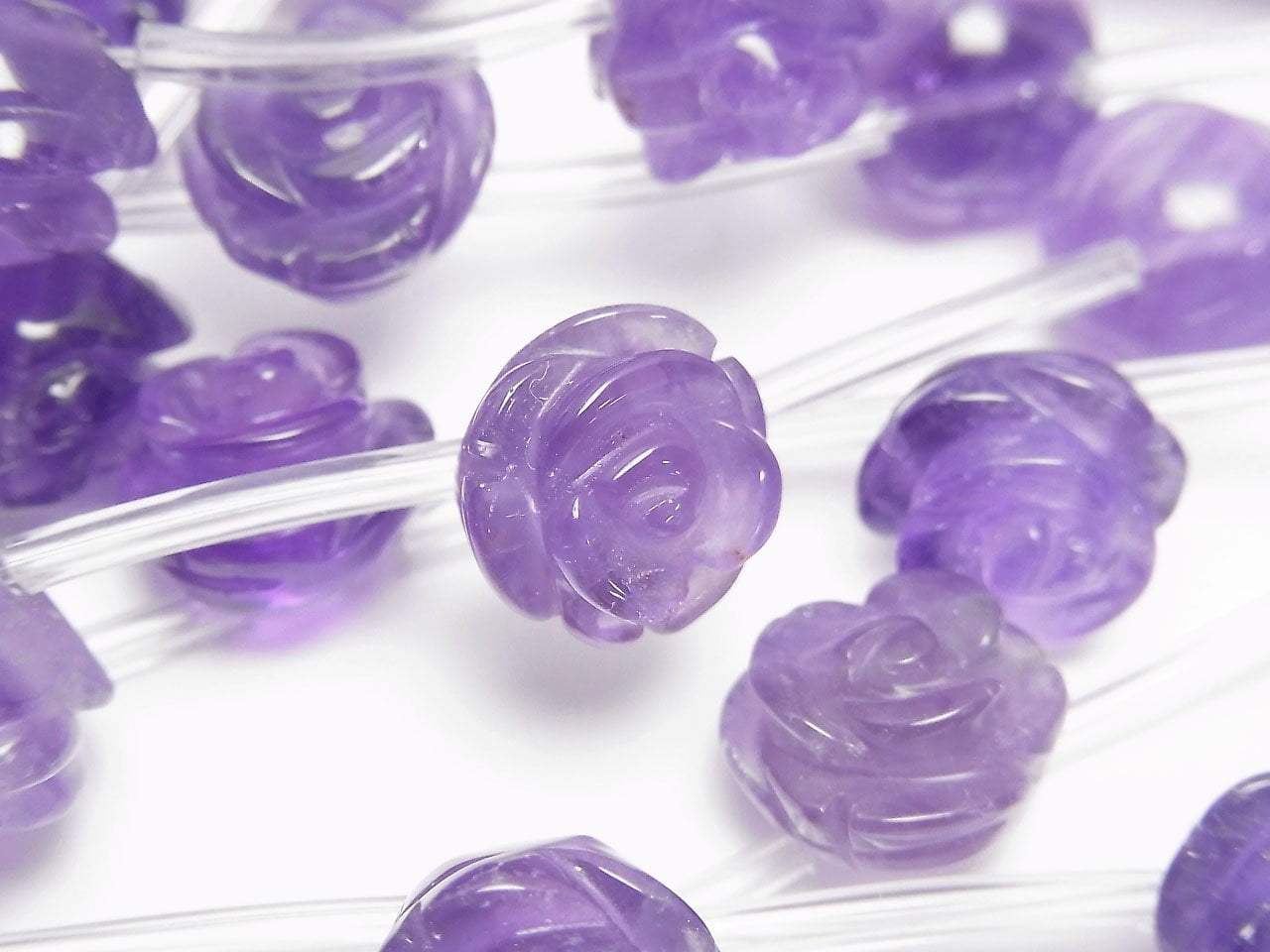 紫水晶 AA++ 玫瑰切割 12mm 半串或 1 串珠（約 12 英吋/30 公分）