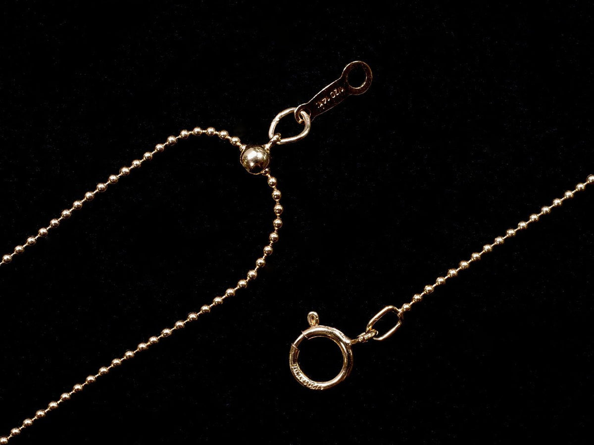Chaîne billes 14 carats laminé or avec ajusteur coulissant 1,0 mm [46 cm] Collier 1 pièce