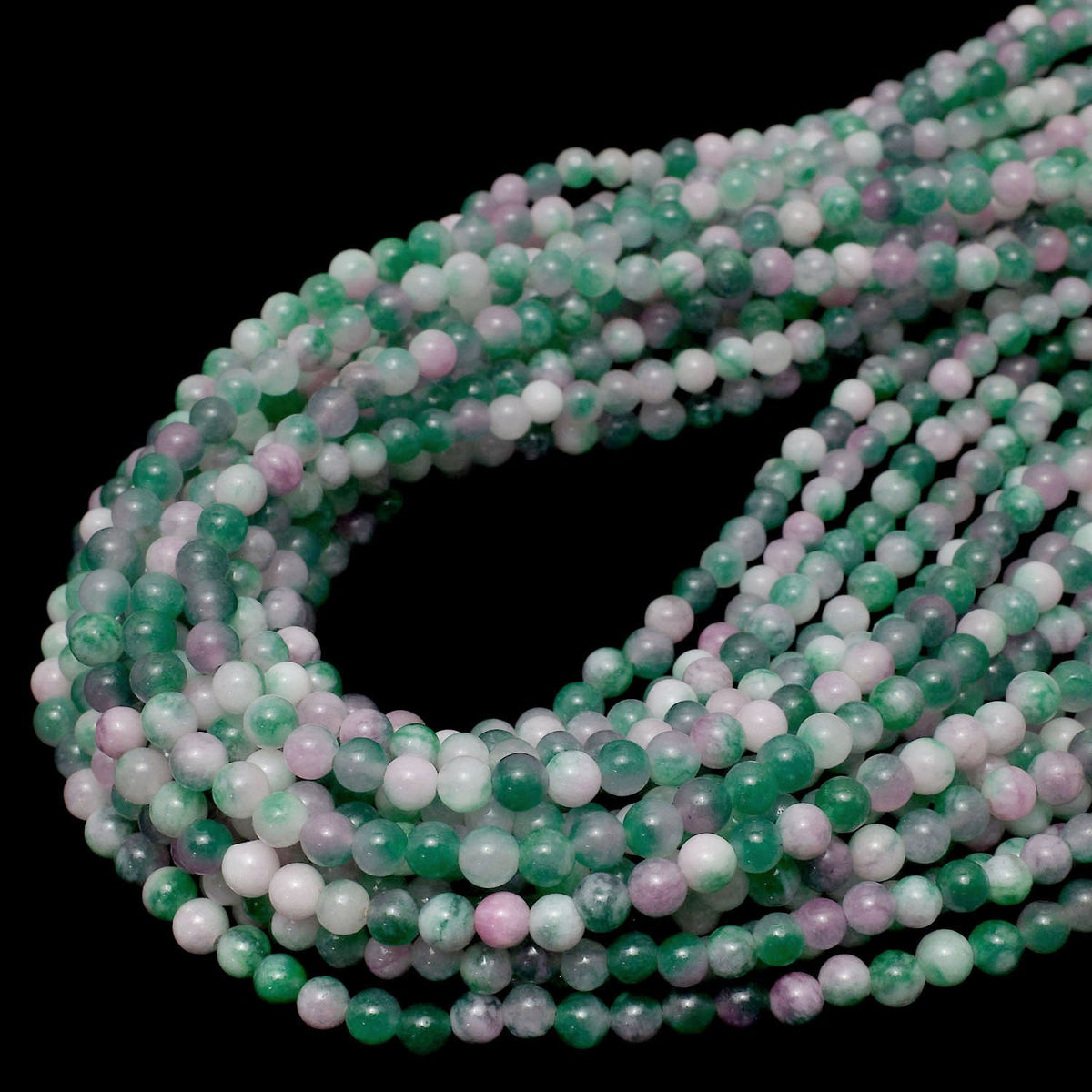 Purple x Green Jade Round 4mm 1strand beads (aprx.15inch / 38cm)