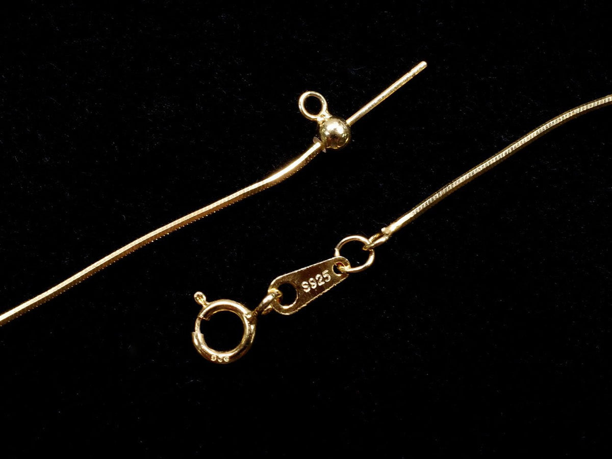 Silber 925 Schlangenkette mit Schieberegler 0.7mm 18KGP [45cm] Halskette 1 Stück