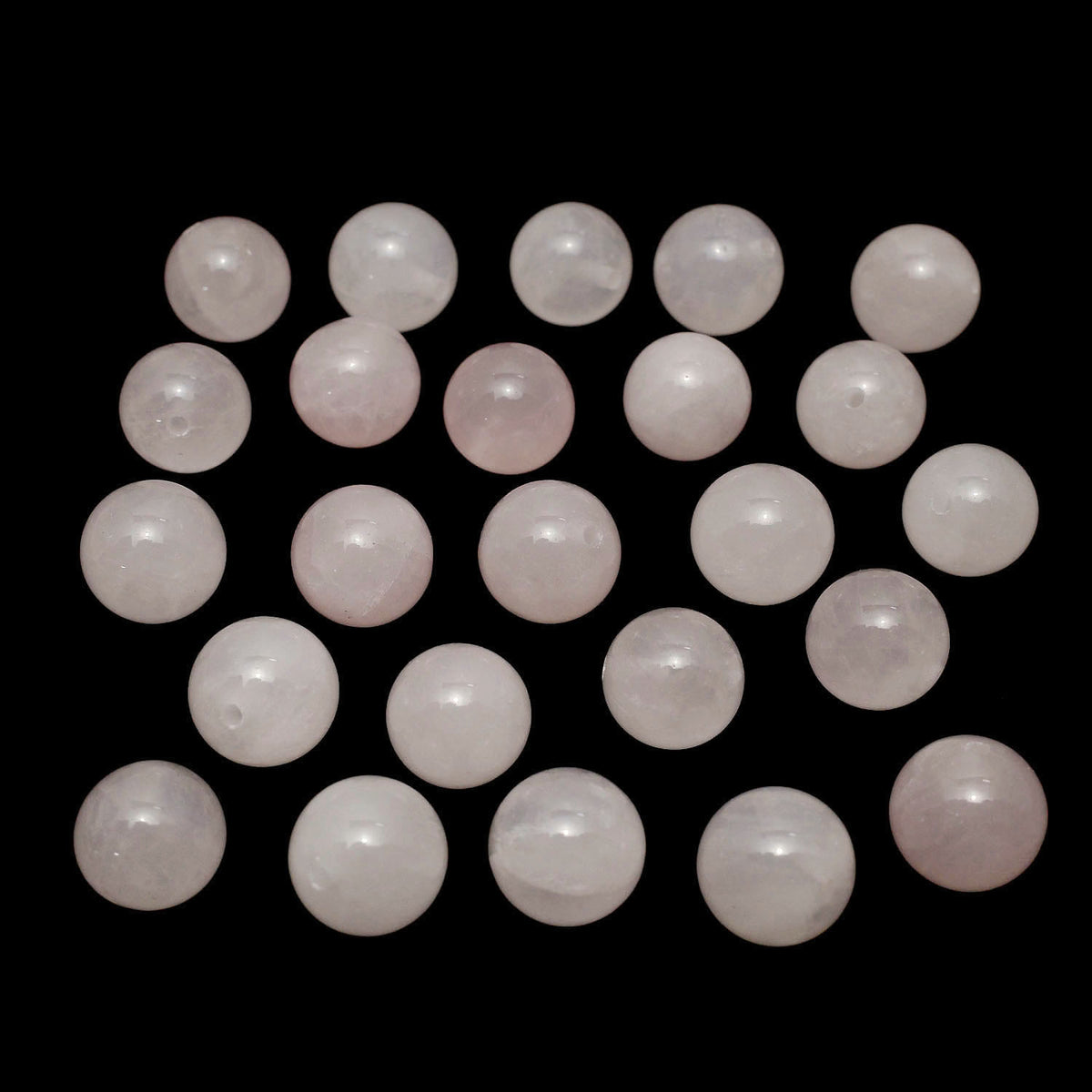 Rose Quartz AAA- Half Drilled Hole Round 6mm,8mm,10mm 10pcs