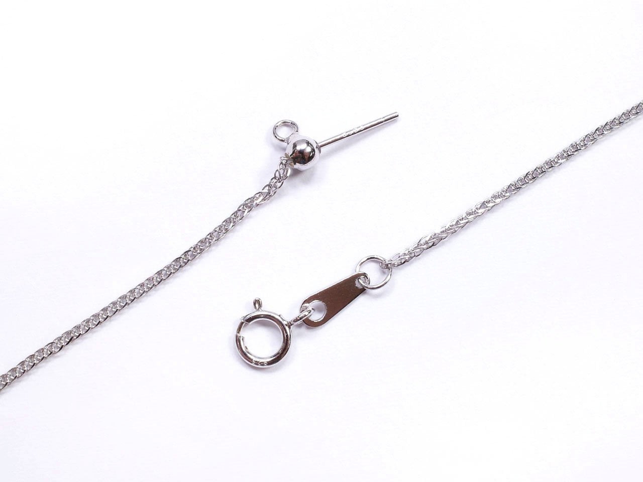 Silber 925 Weizenkette mit Schieberegler 0.8mm Rhodium beschichtet [45cm][60cm] Halskette 1 Stück