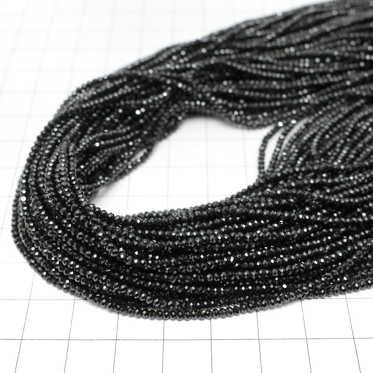 High Quality! 2pcs for $6.79! High Quality Black Spinel AAA++ Faceted Button Rondelle, 2x2x1mm, 1strand beads (approx. 15 inches/37 cm)