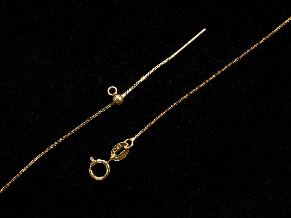 Silber 925 Venezianerkette mit Schieberegler 0.5mm 18KGP [45cm] Halskette 1 Stück