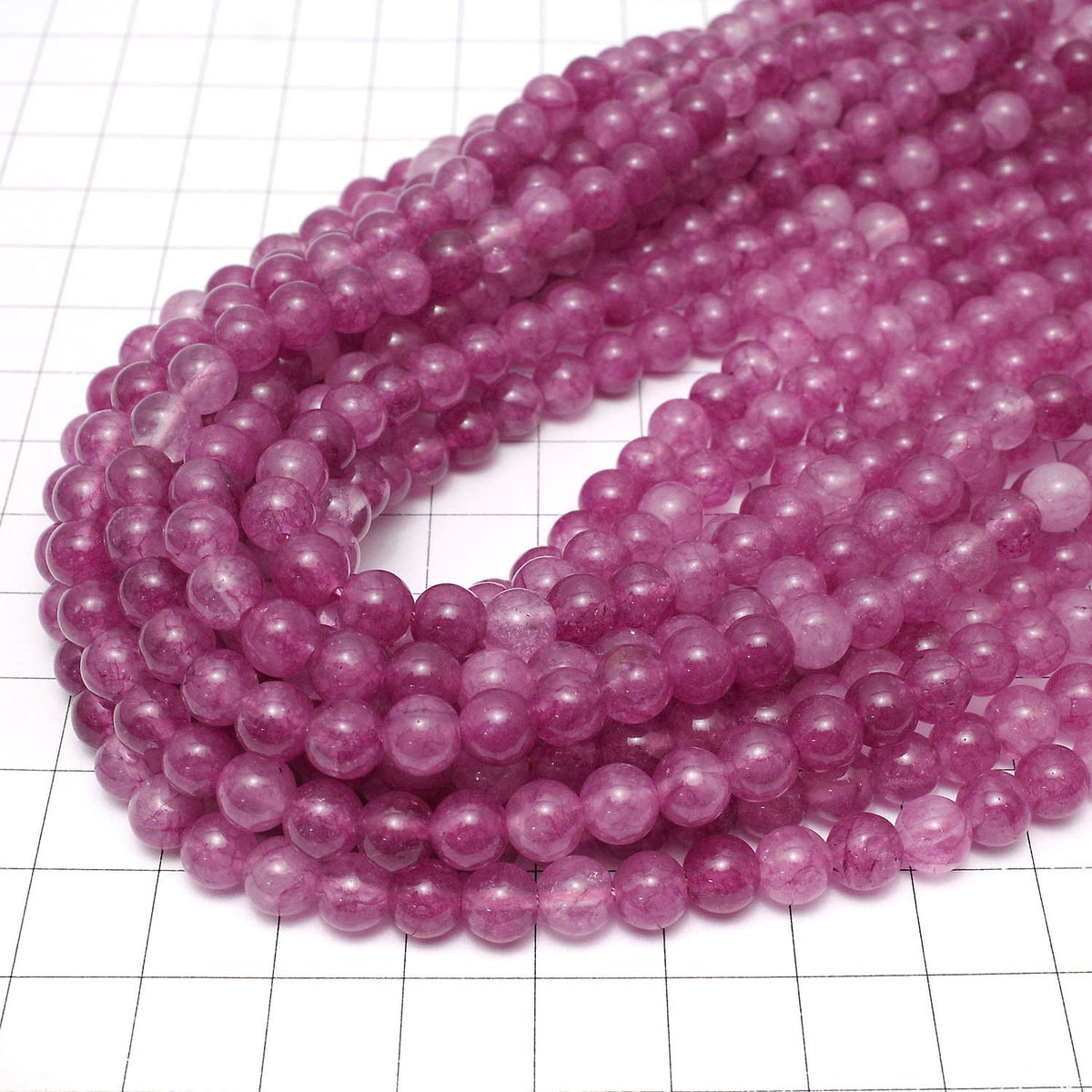 Rot-lila Jade Rund 6mm 1 Strang Perlen (ca. 15 Zoll/36 cm)