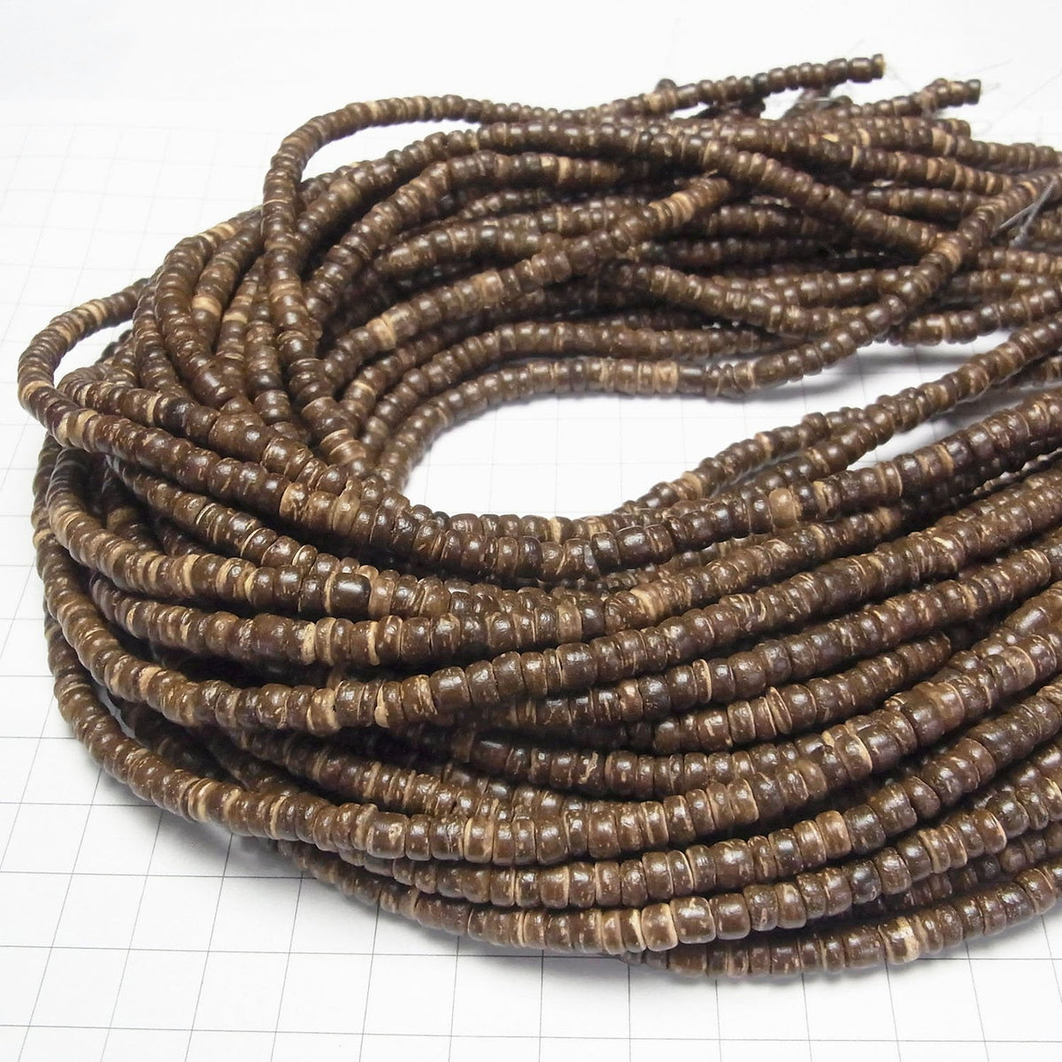 Coconut Rondelle, Brown, 5x5x3mm, 1strand beads (approx. 15 inches/36 cm)