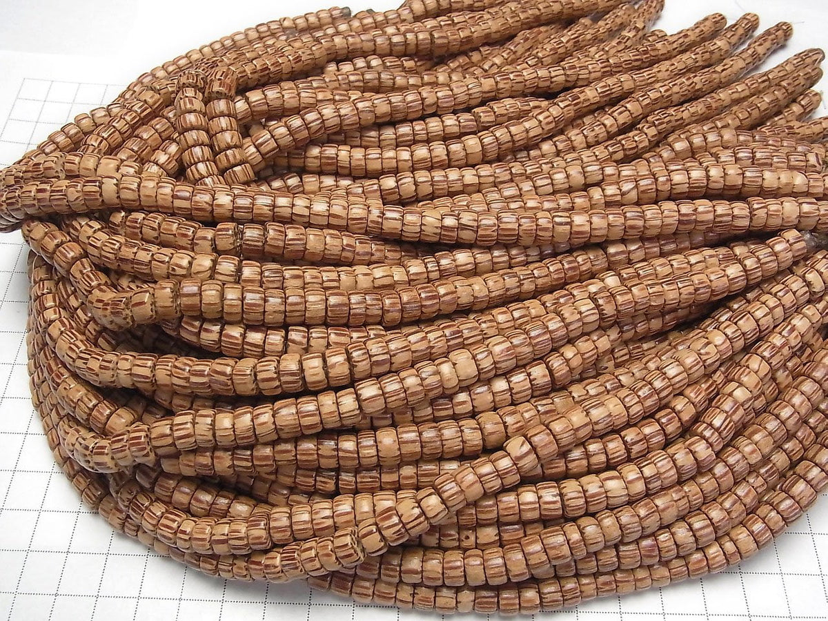 1 Strang $3.79! Palmholz-Rondelle (Röhre) 8x8x4mm 1 Strang Perlen (ca. 15 Zoll/38 cm)