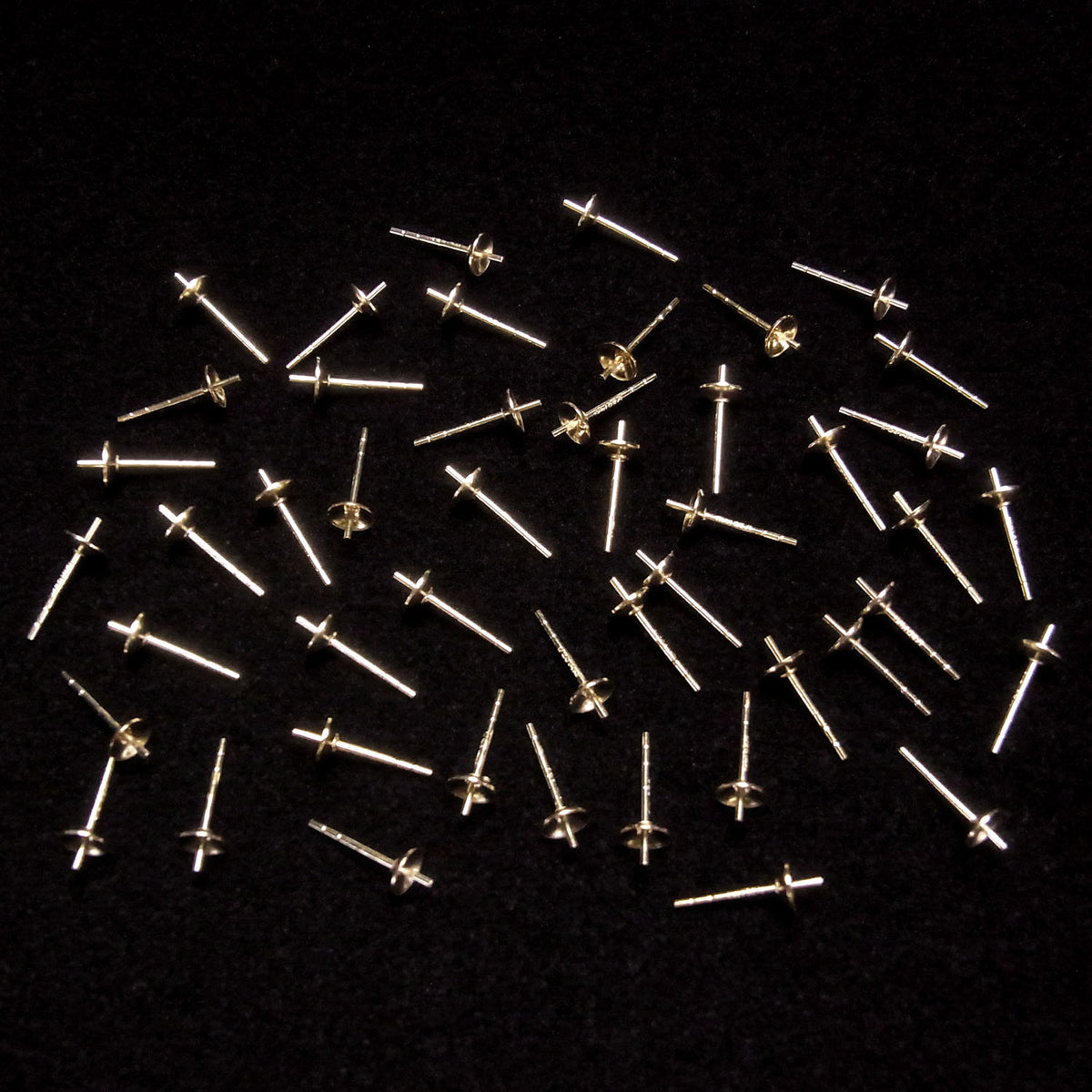 14KGF 直連式耳釘耳環 [3mm][4mm] 卡槽 2件 1對
