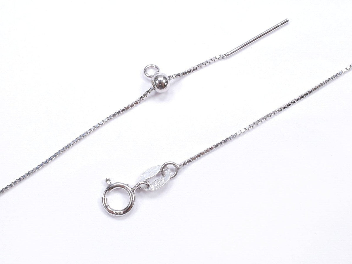 Chaîne vénitienne en argent 925 avec ajusteur coulissant, 0,5 mm, plaquée rhodium [45 cm], 1 pièce