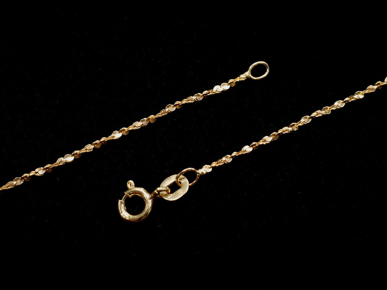 Collier en argent 925 torsadé (en forme de S) 1,2 mm plaqué or 18 carats [40cm][45cm][50cm][60cm] 1 pièce