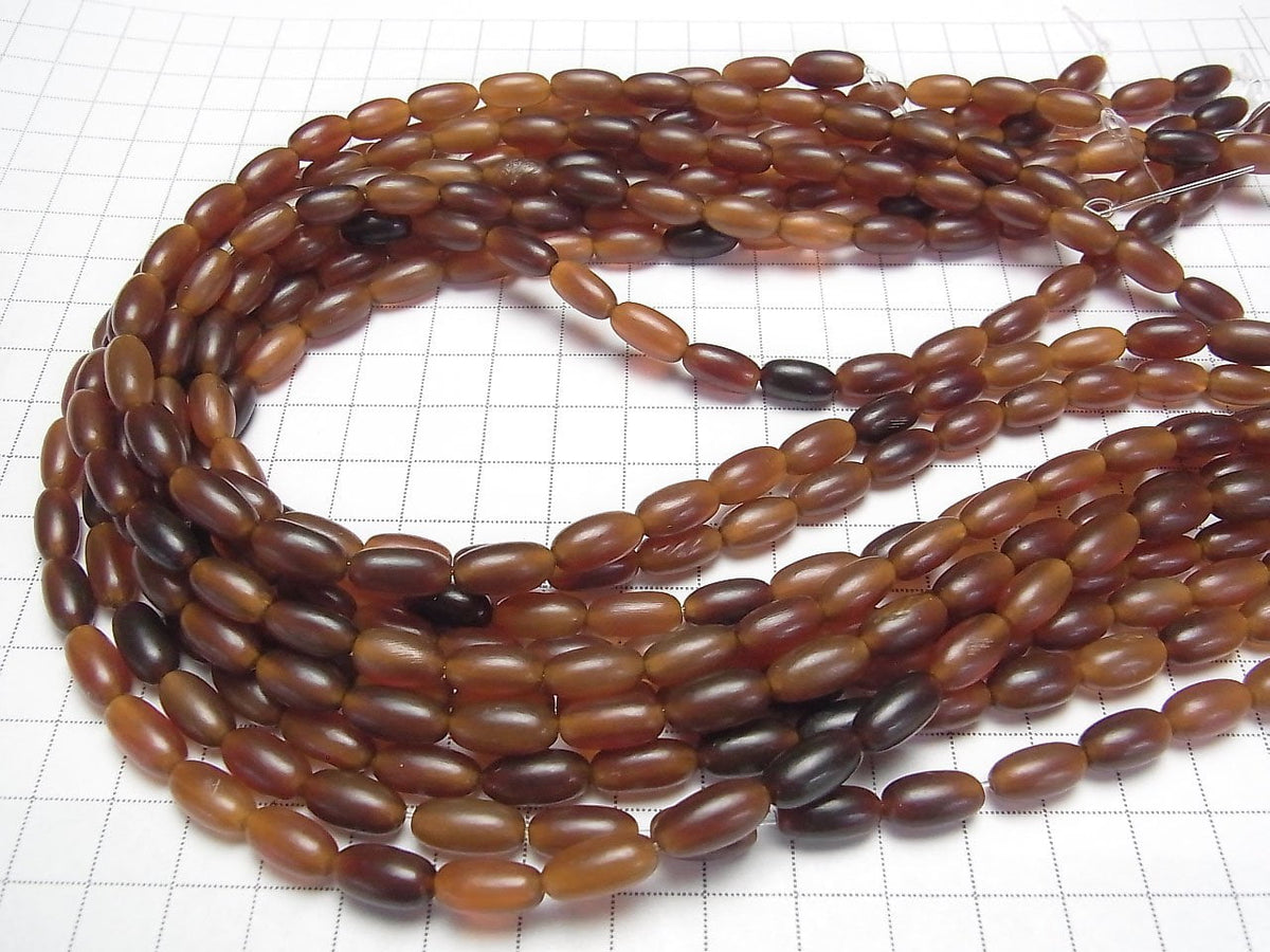 Buffalo Horn Rice 12x6x6mm Brown 1strand beads (aprx.15inch/38cm)