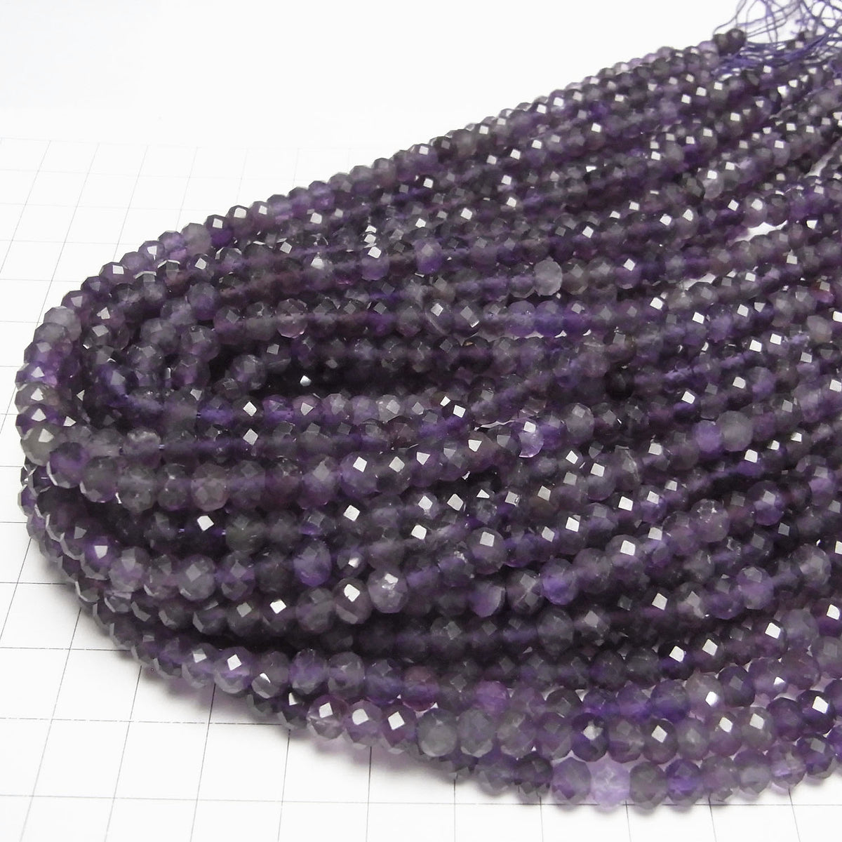 Haute qualité ! Améthyste facettée bouton rondelle 6x6x4mm 1 fil de perles (environ 15 pouces/37cm)