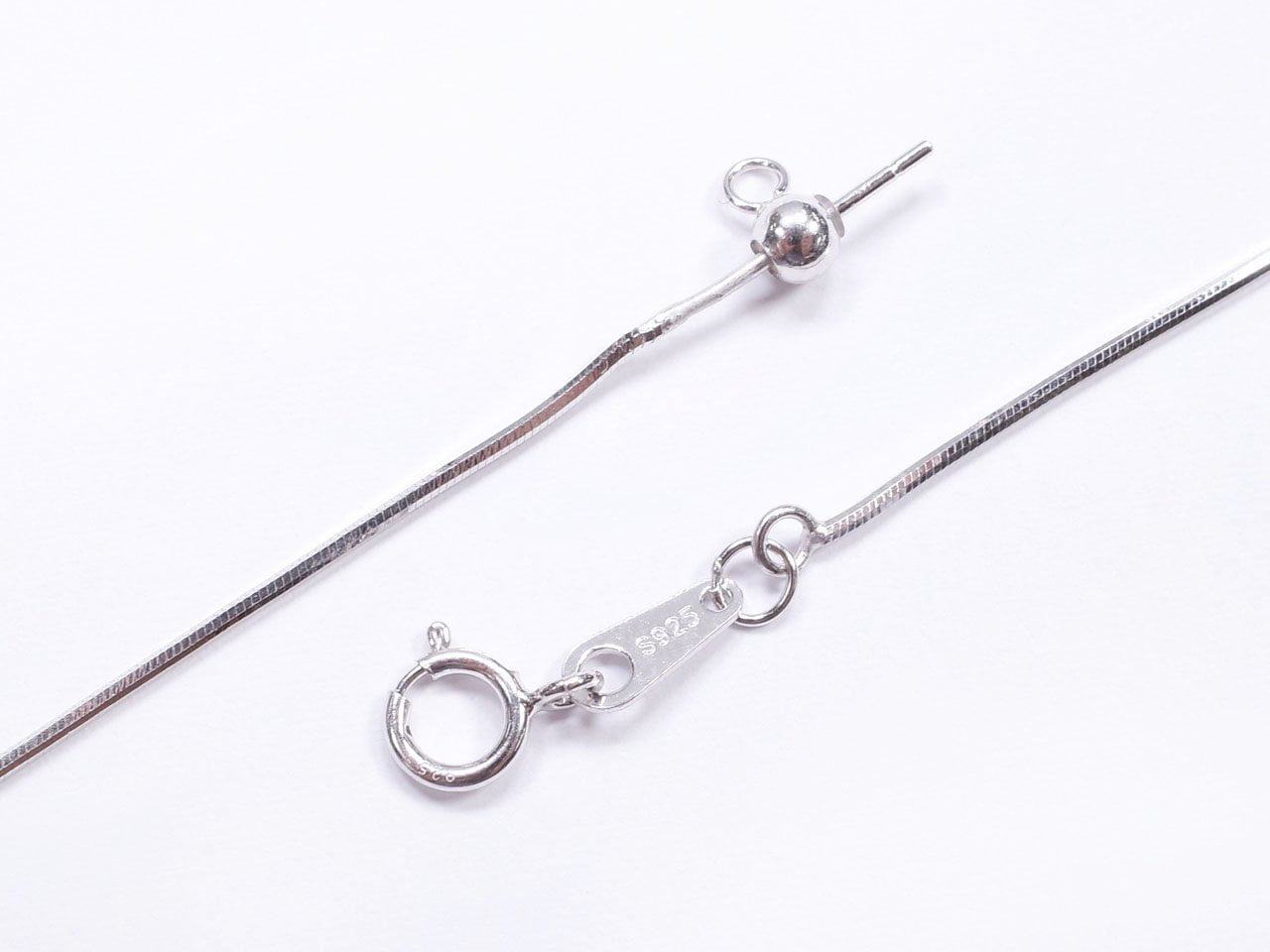 Silber 925 Schlangenkette mit Schieberegler 0.7mm Rhodium beschichtet [45cm] Halskette 1 Stück