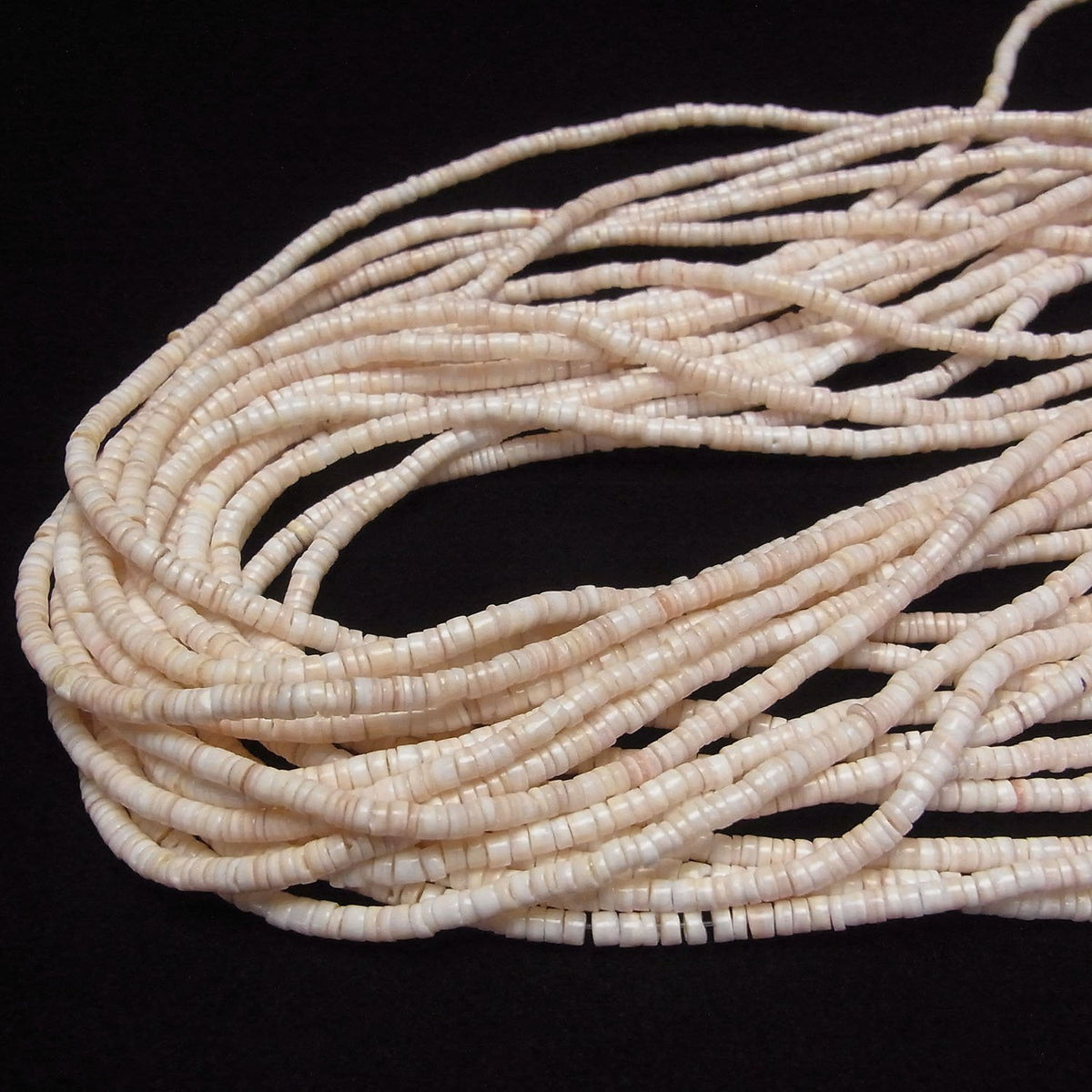 Pink Shell Tube (Heishi)3x3x2mm half or 1strand beads (aprx.23inch/58cm)