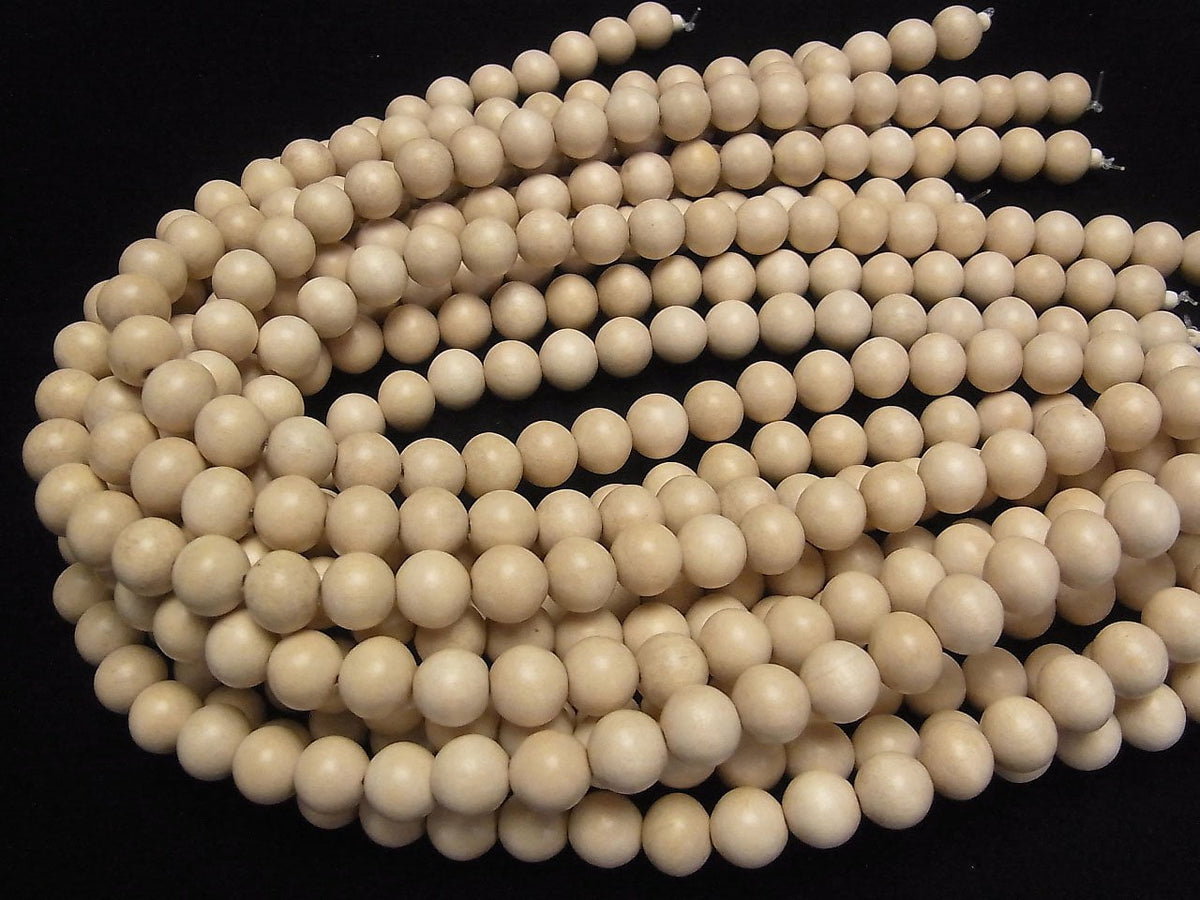 1strand $3.19! White Wood Semi Round 10mm 1strand beads (aprx.15inch / 38cm)