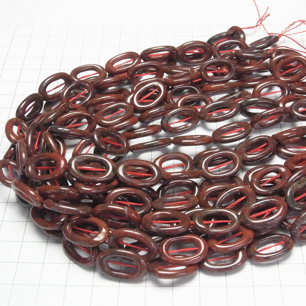 1strand $8.79! Poppy Jasper Oval (Donut) 20 x 13 x 3 mm 1strand beads (aprx.15 inch / 37 cm)