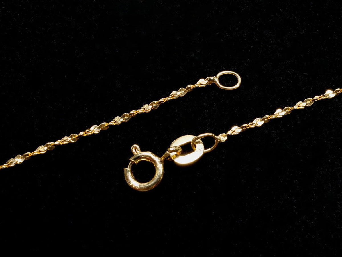 Chaîne Torsadée Argent 925 (en S) 1mm Plaqué Or 18K [40cm][45cm][50cm][60cm] Collier 1pc