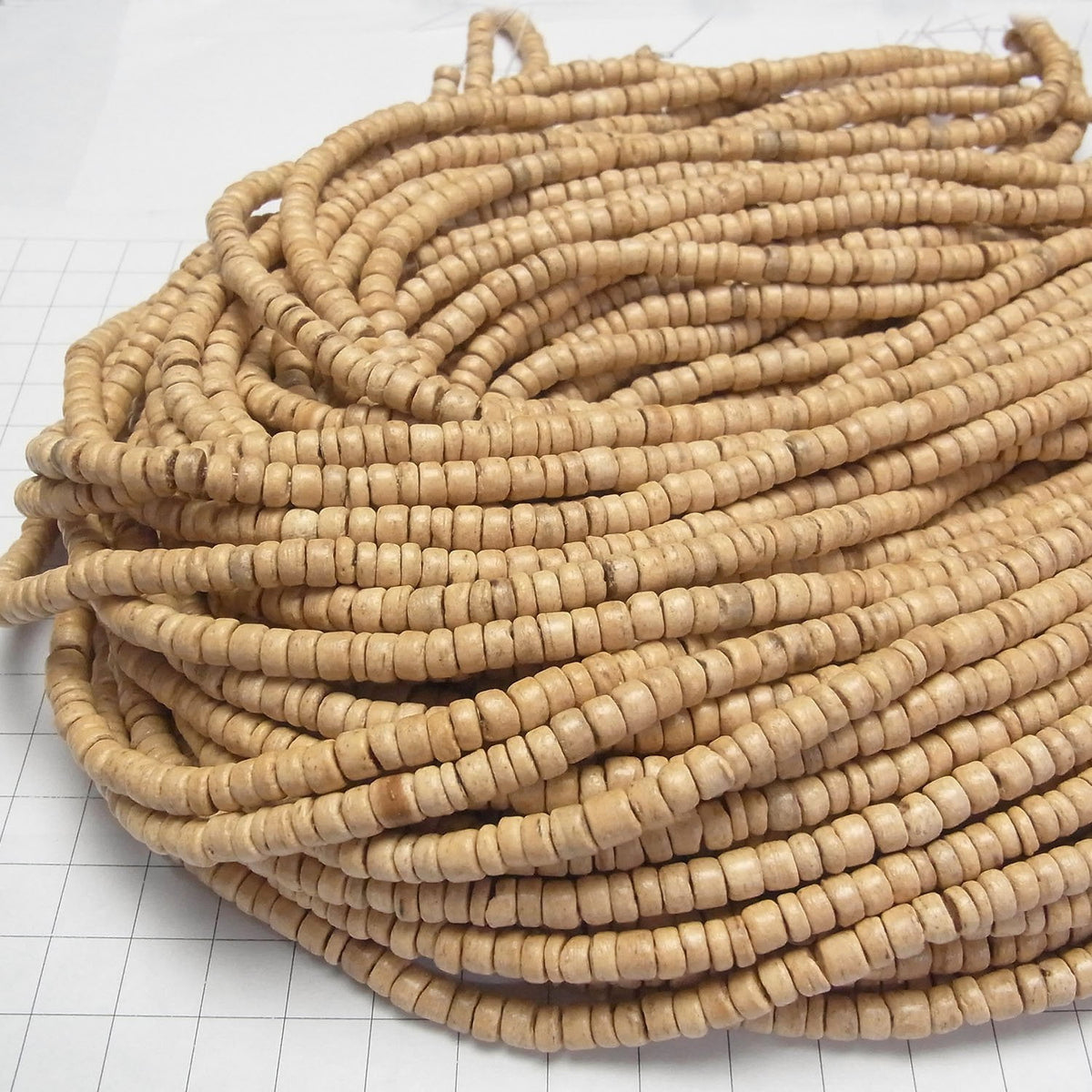 Coconut Rondelle 5x5x3mm natural color 1strand beads (aprx.14inch/34cm)