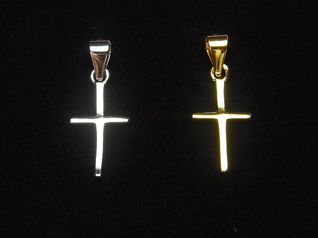 Silver925 Pendant Cross 18x9mm [Rhodium Plated ][18KGP]