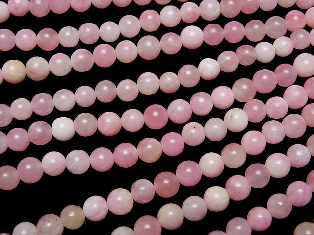 1strand $3.79! Pink & White Jade Round 6mm 1strand beads (aprx.15inch / 38cm)