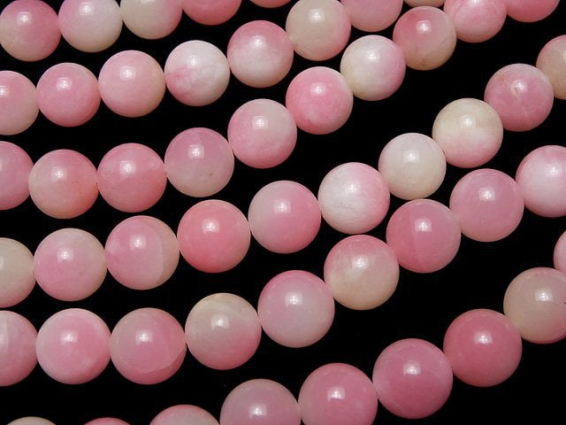 1strand $6.79! Pink & White Jade Round 12mm 1strand beads (aprx.15inch / 38cm)