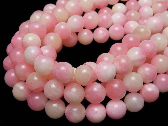 1strand $6.79! Pink & White Jade Round 12mm 1strand beads (aprx.15inch / 38cm)