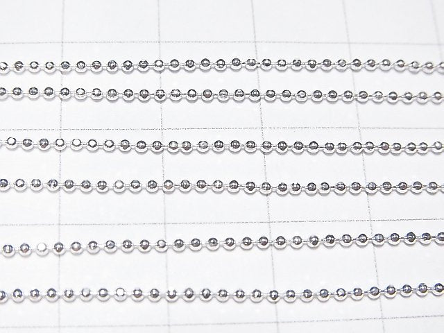 Silver925 Cut Ball Chain 1.2mm Sterling Silver Finish [40cm][45cm][50cm] Necklace 1pc