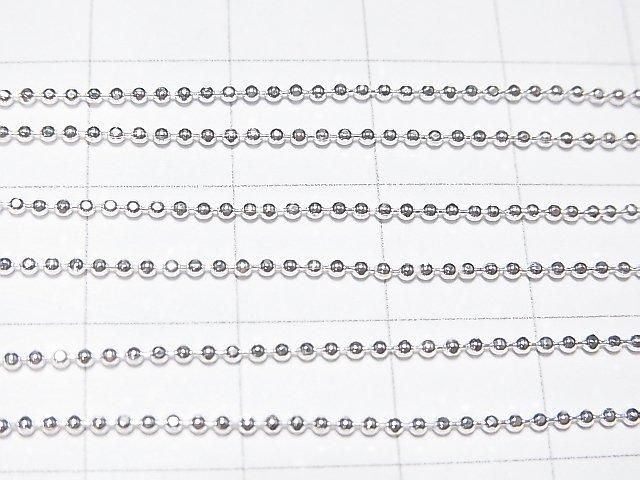 Chaîne billes coupées en argent 925 1.2mm Finition argent pur [40cm][45cm][50cm] Collier 1pc