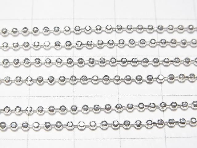 Silver 925 Cut Ball Chain 1.8mm Pure Silver Finish [38cm][40cm][45cm][50cm][60cm] Necklace 1pc