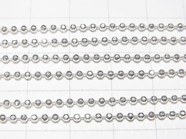 Silber 925 Geschnittene Kugelkette 1.8mm Reines Silber Finish [38cm][40cm][45cm][50cm][60cm] Halskette 1 Stück