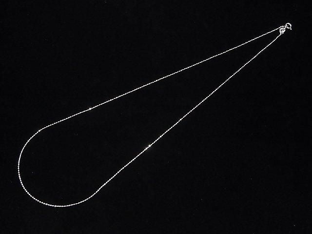 Silver 925 Cut Ball Chain 1.0mm Rhodium Plated [40cm][45cm][50cm] Necklace 1pc