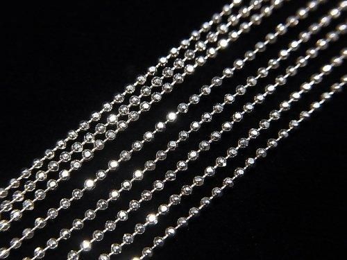 Silver 925 Cut Ball Chain 1.2mm Rhodium Plated [40cm][45cm][50cm] Necklace 1pc
