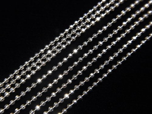 Silver925 Cut Ball Chain 1.2mm Rhodium Plated [40cm][45cm][50cm] Necklace 1pc