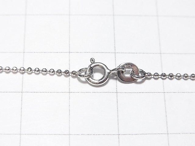 Silver 925 Cut Ball Chain 1.2mm Rhodium Plated [40cm][45cm][50cm] Necklace 1pc