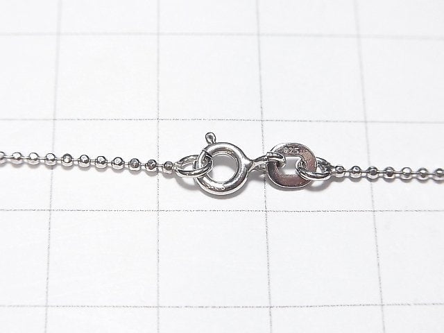 Silver925 Cut Ball Chain 1.2mm Rhodium Plated [40cm][45cm][50cm] Necklace 1pc