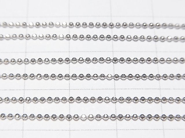 Silver925 Cut Ball Chain 1.2mm Rhodium Plated [40cm][45cm][50cm] Necklace 1pc